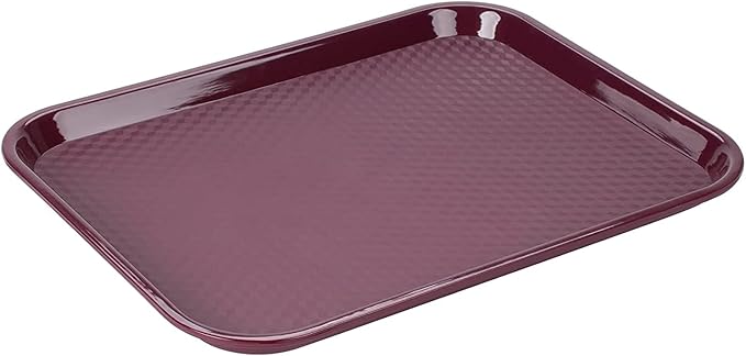 G.E.T. FT-14-BU BPA-Free Cafeteria / Fast Food Tray, 14" x 10.75", Burgundy (Set of 12)