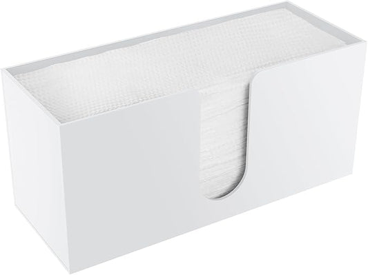 1Pack Paper Towel Holder Countertop, White Acrylic Napkin Dispenser, Multifold Paper Towel Dispenser for for Z-fold C-fold MultiFold Trifold-Bathroom Toilet Kitchen Restaurant(3mm Acrylic)