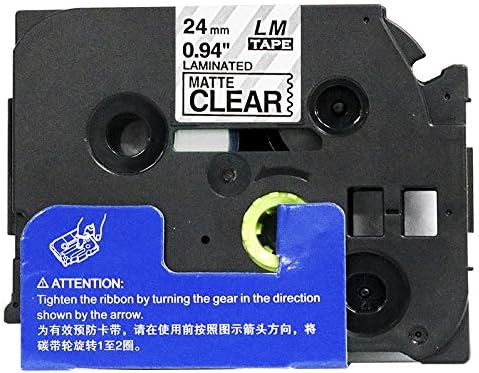 2/Pack LM Tapes - LMeM51 Premium 1" Black Print on Matte Clear Label Compatible with Brother TZe-M51 P-Touch and Includes Tape Color/Size Guide. Replaces TZeM51 24mm 0.94 Laminated