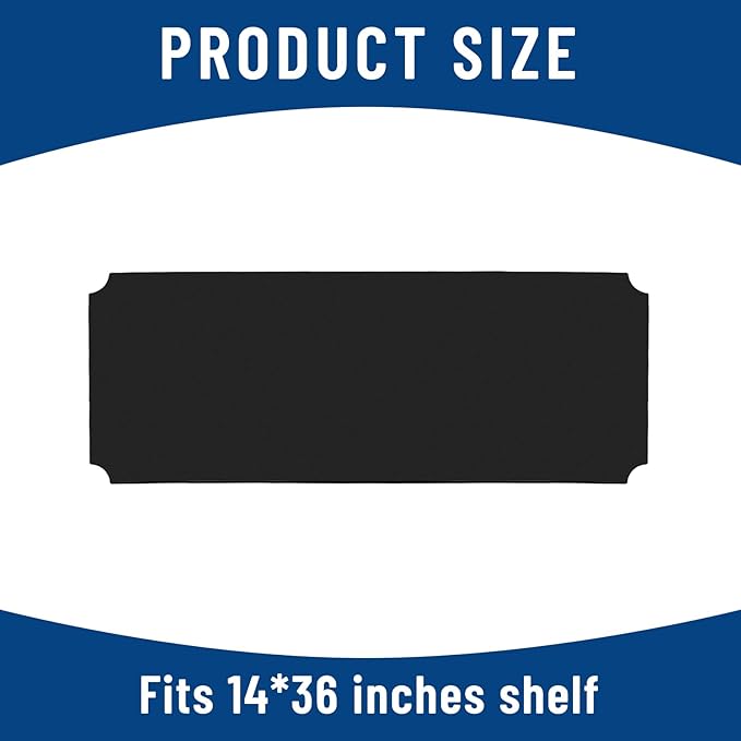 Frienda Set of 5 Wire Shelf Liner 14 x 36 Inch Heavy Duty Shelf Liners Packed Flat for Wire Shelving, Waterproof Non Adhesive Plastic Mat for Metal Rack Kitchen Shelves, Shoe Rack(Black)