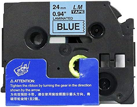 6/Pack LM Tapes - LMe-551 Premium 1" Black Print on Blue Label Compatible with Brother TZe-551 P-Touch and Includes Tape Color/Size Guide. Replaces TZ551 24mm 0.94 Laminated
