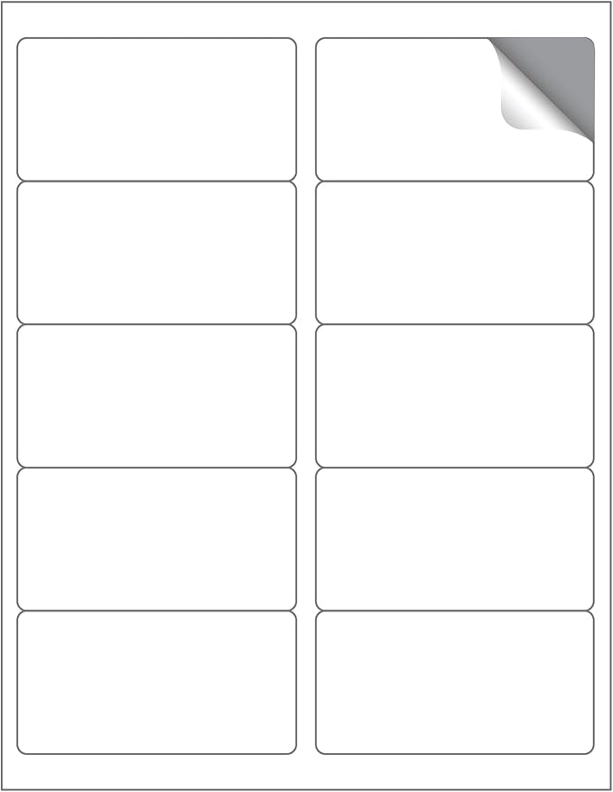 MACO Printable Labels for Shipping - Laser/Ink Jet Compatible Shipping Labels, 10 Per Sheet, 2" x 4", Box of 250 Pages/2500 Labels, White
