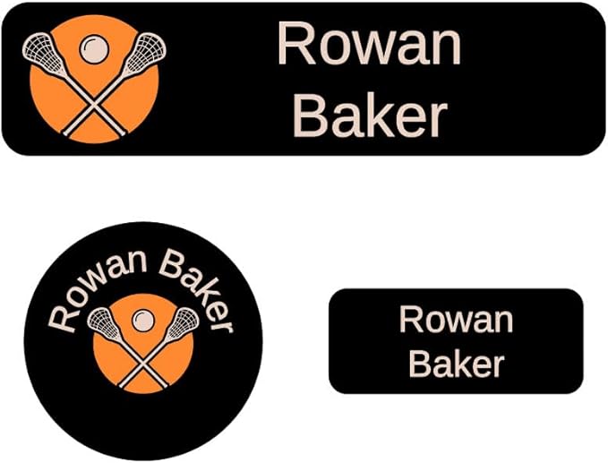 Name Bubbles - Kids Custom Name Labels for Daycare, School, Camp (102 Labels) - Personalized Waterproof Name Stickers for Clothes Tags, Lunch Boxes, Water Bottles, & School Supplies (Lacrosse)