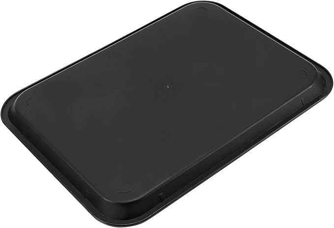 JOIKIT 8 Pack 12 x 16 Inch Fast Food Trays, Plastic Fast Food Serving Trays Rectangular Cafeteria Tray Textured Food Serving Trays for Commercial, Home Use, Black