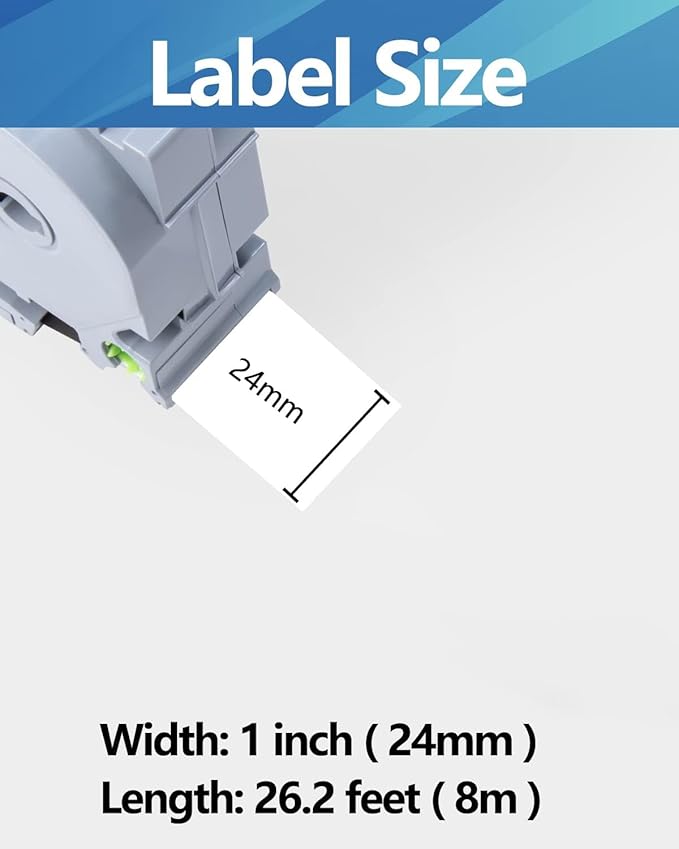Weemay TZe-251 3 Pack Compatible for Brother P-Touch Label Tape 24mm 0.94 Laminated White 3/4 TZe TZ Tape TZ-251 TZ251 TZe251 for PT-D600 PT-D610BT PTP700 PTP710BT Printer, 0.94" x 26.2'