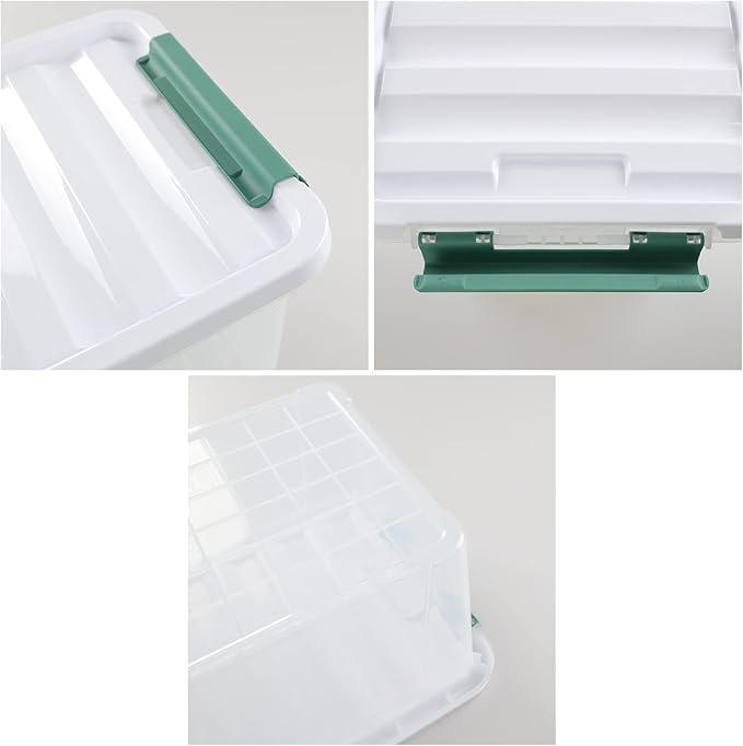 6 Pack Plastic Latch Storage Box, 20 Qt Storage Container with Lid