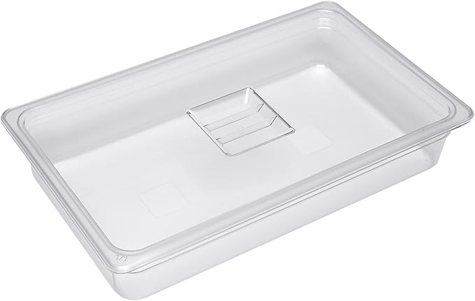 DYNAMI 6 Pack Food Pans with Lids,Full Size 4in Deep Commercial Clear Square Freezer Food Storage Containers,Heat-Resistant,Freezer-Safe To Vegetables,Fruits, Meats, Grains, for Kitchen Restaurant