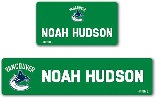 NHL Hockey Labels - Custom Peel and Stick, Waterproof Label - Great for Organization, Sports, School, Day Camp Labels - 155 Pack (Vancouver Canucks)