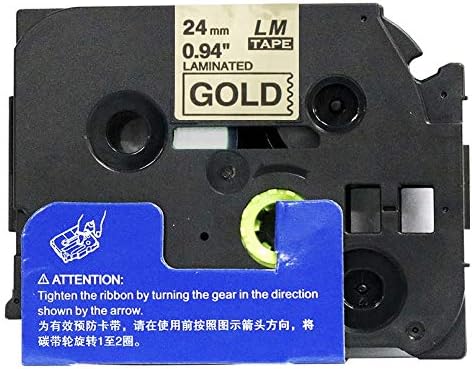 1/Pack LM Tapes - LMe851 Premium 1" Black Print on Gold Label Compatible with Brother TZe-851 P-Touch and Includes Tape Color/Size Guide. Replaces TZ-851 24mm 0.94 Laminated Ptouch.
