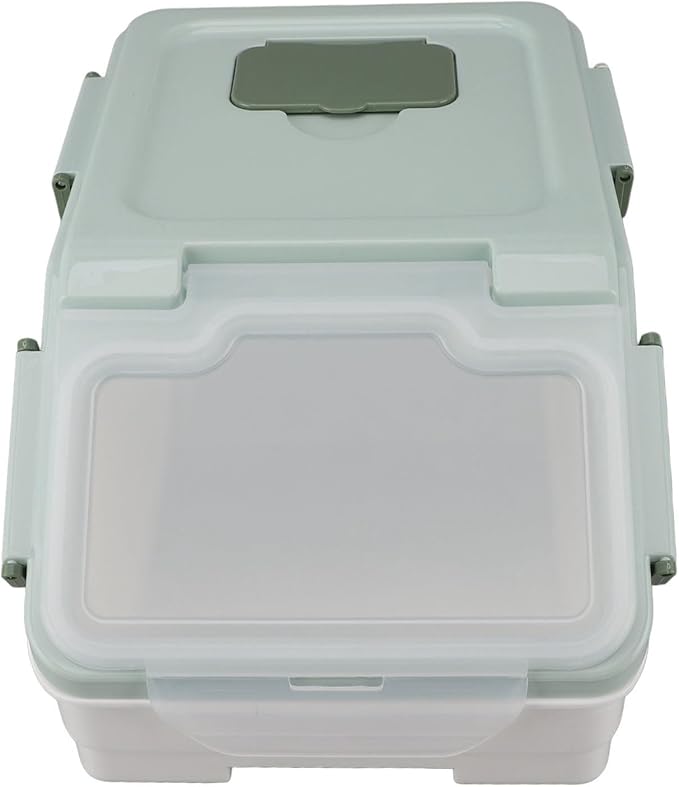 Rice Container, Airtight Flour Container Food Storage Container Thickened Rice Storage Bin Dry Food Dispenser with Easy Open Lid for Kitchen Grain Flour Snacks (Mint Green) (10kg