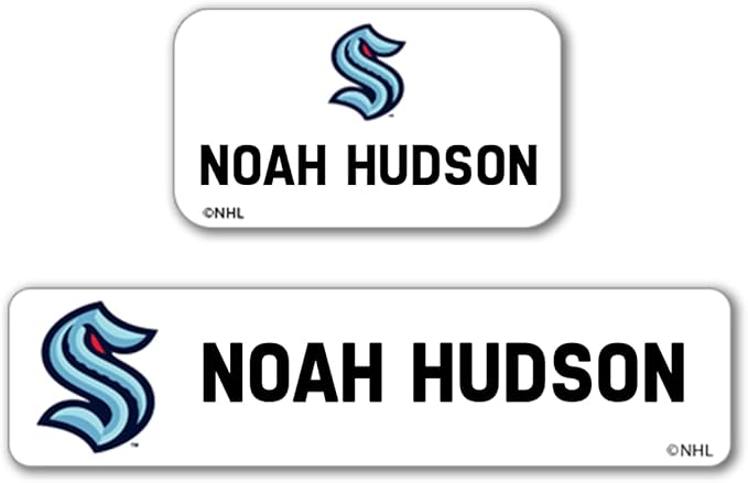 NHL Hockey Labels - Custom Peel and Stick, Waterproof Label - Great for Organization, Sports, School, Day Camp Labels - 155 Pack (Seattle Kraken)