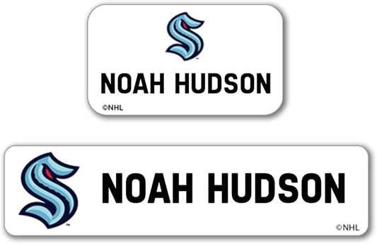 NHL Hockey Labels - Custom Peel and Stick, Waterproof Label - Great for Organization, Sports, School, Day Camp Labels - 155 Pack (Seattle Kraken)