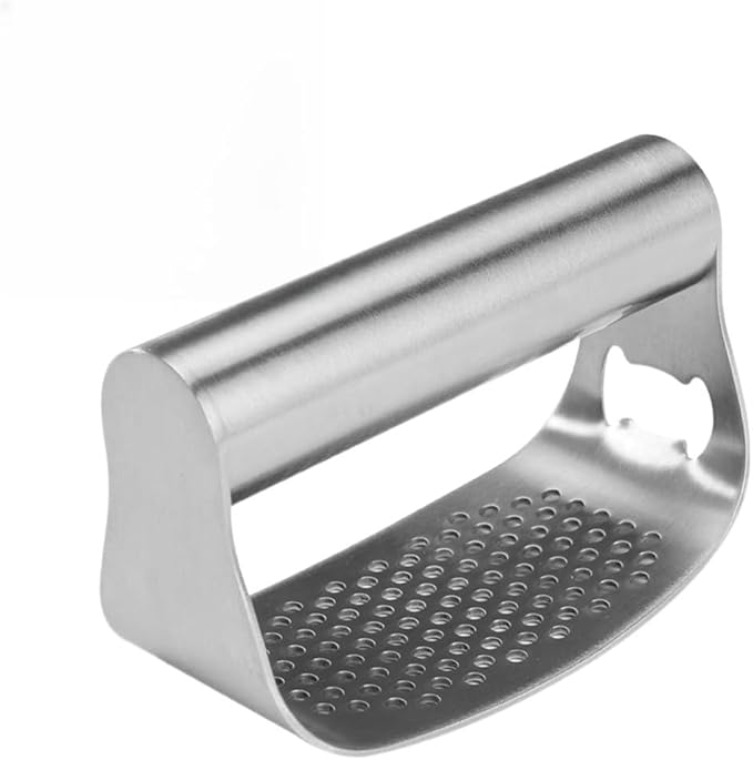 Garlic Press Rocker, Stainless Steel Garlic Press Rocker Heavy Duty Garlic Mincer, Easy Kitchen Gadget for Kitchen Essentials Utensils Accessories, Ergonomic Handle (1, A)