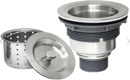 Kingsman 3-1/2 Inch Sink Drain Strainer Assembly Kit, Removable Strainer Basket with Sink Stopper/Sealing Lid for Kitchen, Fit Most Kitchen Sink