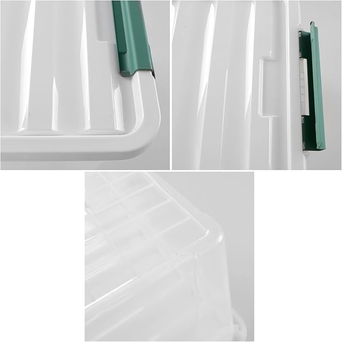 20 Quarts Clear Latching Boxes with Lids, Plastic Storage Tote Set of 6