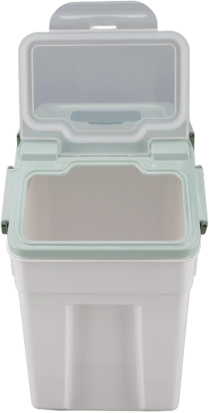 TOPINCN Rice Container, Airtight Flour Container Food Storage Container Thickened Rice Storage Bin Dry Food Dispenser with Easy Open Lid for Kitchen Grain Flour Snacks (Mint Green) (25kg