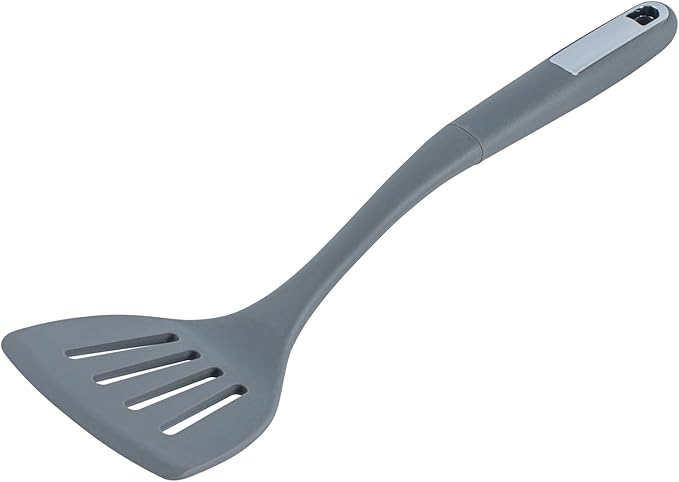Restaurantware Silicone Utensil Set Pack of 1 Non-Slip Handle 6-Piece Kitchen Tool Set, Heat-Resistant Dishwasher-Friendly Cooking Accessories, Durable Gray Cooking Utensils