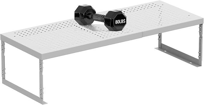 Asiingkel Stackable Expandable Metal Shelf Organizer - Adjustable Wire Storage Rack with Holes for Kitchen, Bathroom, Cabinet, Office - Space Saving, Durable & Sturdy Design（3PACKS/Medium/White
