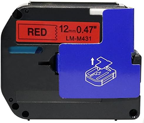 LM Tapes - Premium Compatible 1/2" (12mm) Black on Red M Series P-Touch Tape, Replaces M431