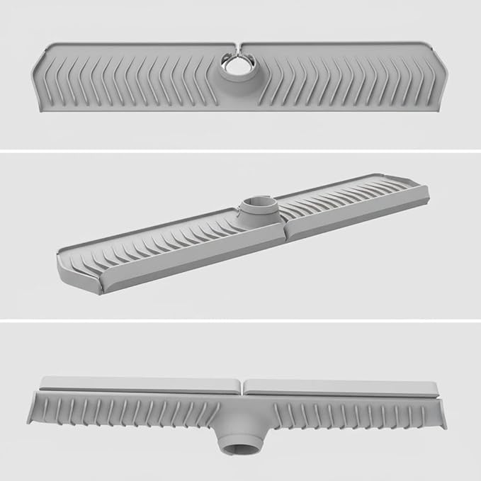 30-inch Long Kitchen Sink Faucet Mat Solicone Water Splash Guard, 7° Slope Fast Self-draining Backsplash Guard Sink Protectors for Kitchen
