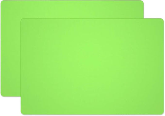 Silicone Placemats, Food-Grade Non-Slip Waterproof, Dining, Stain Resistant, Countertop Protector, Kitchen Counter Mat, Heat Resistant, Baking mat Dishwasher Safe (23.6"×15.7"-2pack, Green)