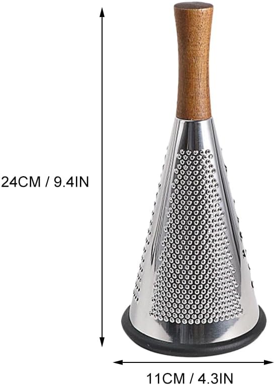 OFFSCH Kitchen Grater Potato Grater Fruit Chopper Home Tools Cheese Grater Vegetable Stripper Handle Cheese Graters Cone-Shaped Vertical Kitchen Accessory Wood