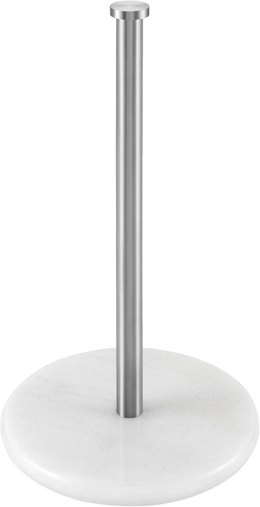 KES Paper Towel Holder Countertop, Kitchen Standing Paper Towel Roll Holders with Natural Marble Base for Standard or Jumbo-Sized Rolls Brushed Finish, KPH100-2