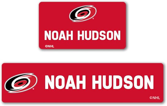 NHL Hockey Labels - Custom Peel and Stick, Waterproof Label - Great for Organization, Sports, School, Day Camp Labels - 155 Pack (Carolina Hurricanes)