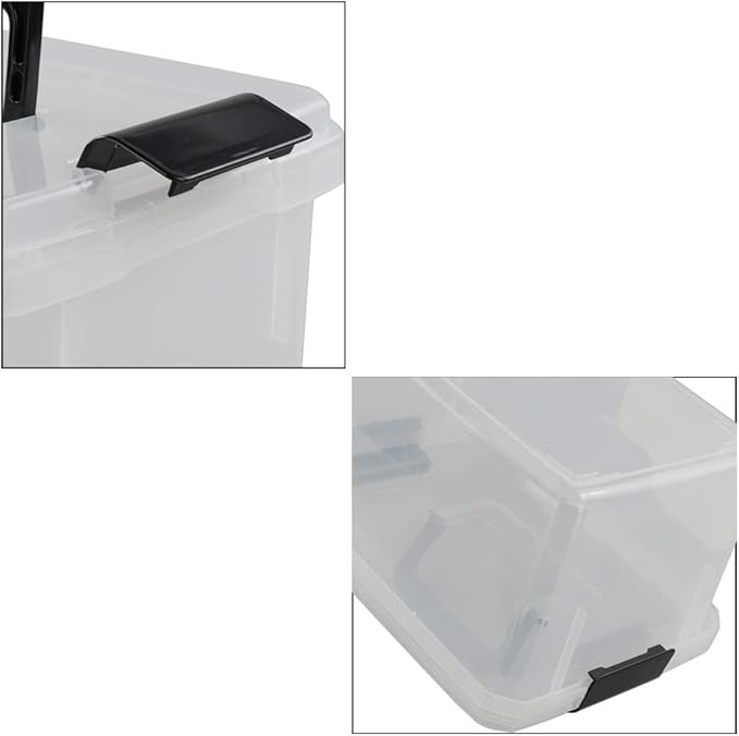 4.5 L Plastic Storage Box, Clear Latch Box, 4-Pack
