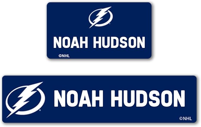 NHL Hockey Labels - Custom Peel and Stick, Waterproof Labels - Great for Organization, Sports, School, Day Camp Labels - 155 Pack (Tampa Bay Lightning)