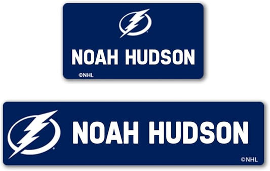 NHL Hockey Labels - Custom Peel and Stick, Waterproof Labels - Great for Organization, Sports, School, Day Camp Labels - 155 Pack (Tampa Bay Lightning)