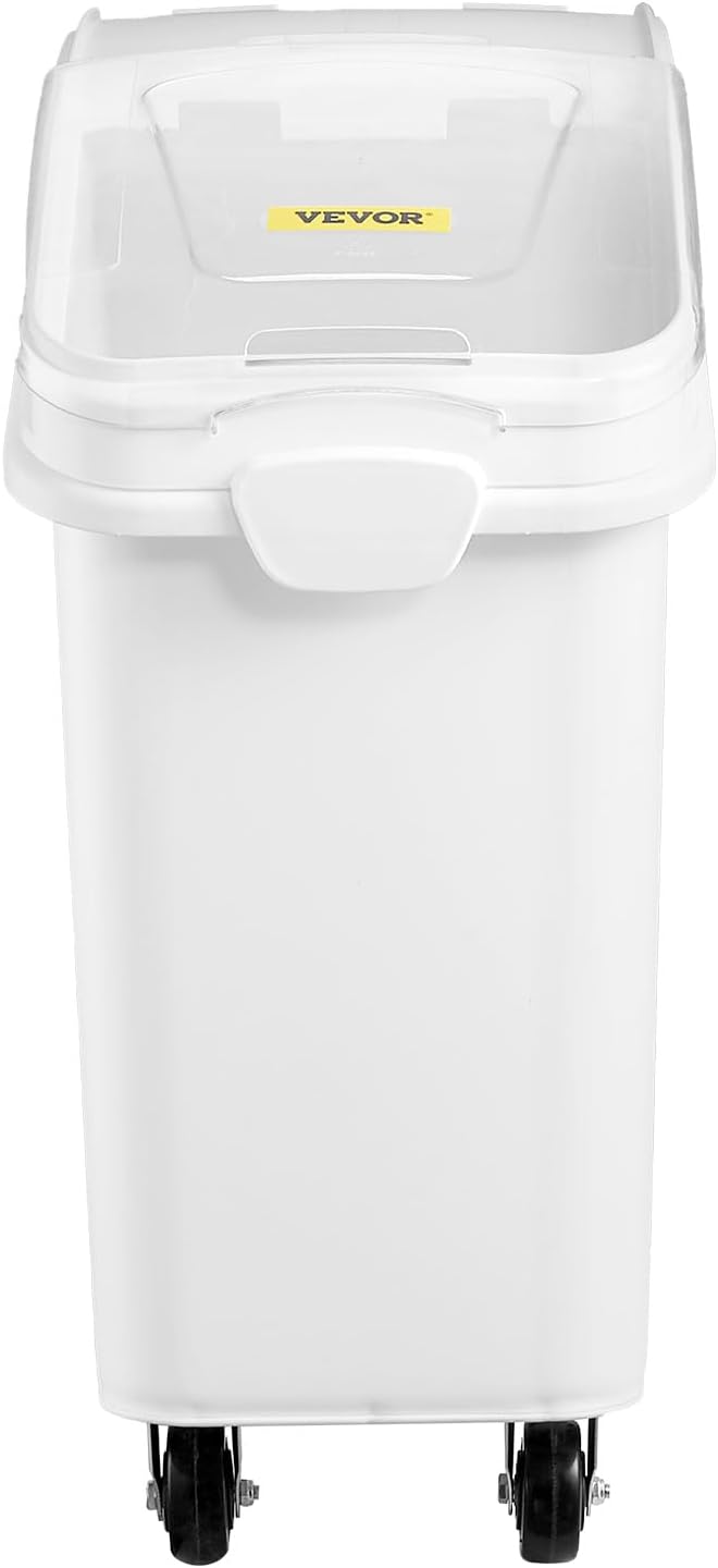 Mophorn 21 Gallon Food Storage Containers 500 Cup Ingredient Bin with Scoop and Sliding Lid Commercial Food Container Ideal for Rice storage, Dog Food Container, Flour and Sugar Containers, White