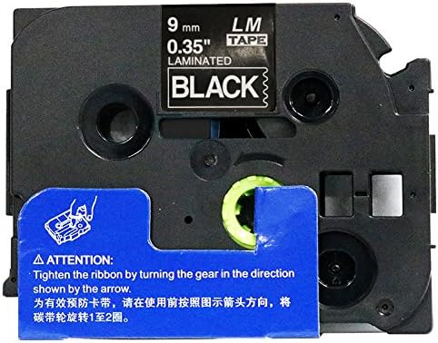 1/Pack LM Tapes - LMe325 Premium 3/8" White Print on Black Label Compatible with P-Touch TZe-325 Tape and Includes Tape Color/Size Guide. Replaces TZ-325 9mm 0.35 Laminated.