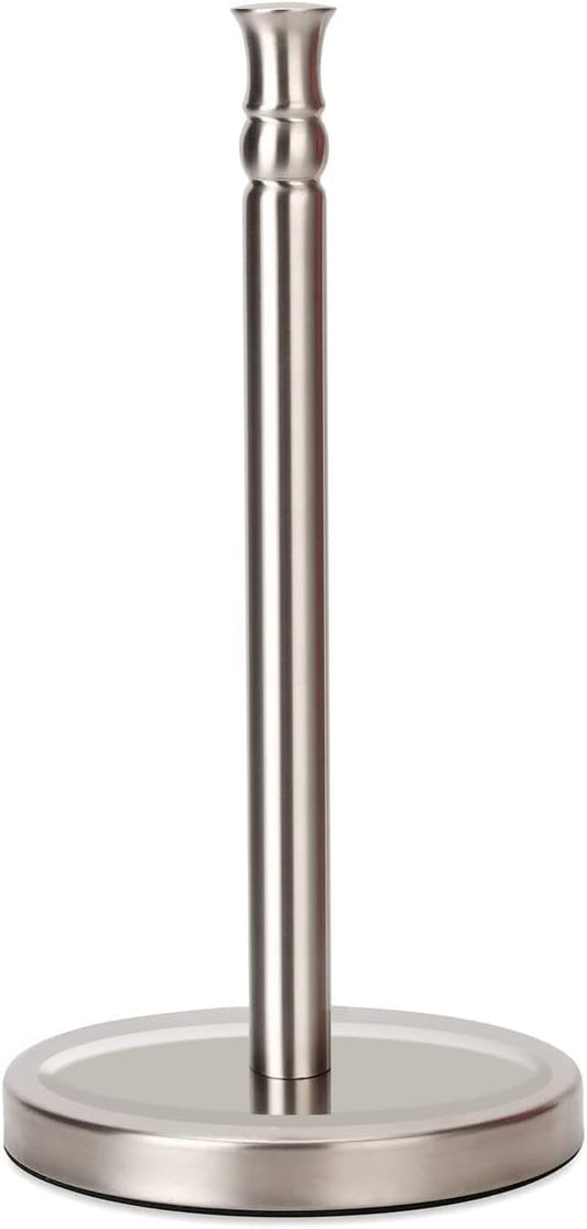 Siwil Paper Towel Holder Countertop, One-Handed Ripping Paper Towel Roll Holder Freestanding, Heavy Base Rust-Proof, One Hand Pull and Tear, NOT Tip Over