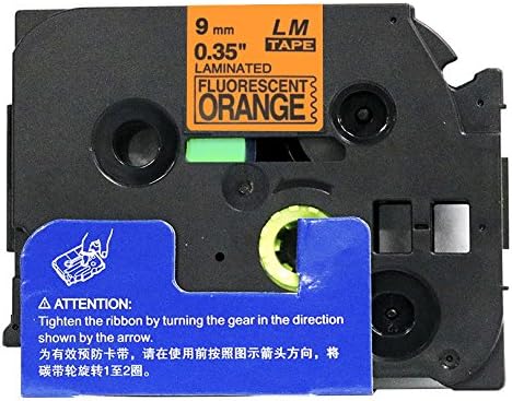 1/Pack LM Tapes - LMeB21 Premium 3/8" Black Print on Bright Orange Label Compatible with P-Touch TZe-B21 Tape and Includes Tape Color/Size Guide. Replaces TZ-B21 9mm 0.35 Laminated.