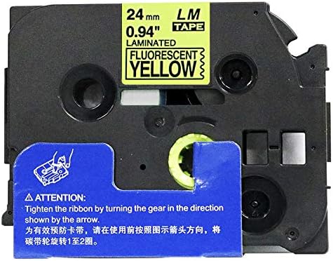 1/Pack LM Tapes - LMeC51 Premium 1" Black Print on Bright Yellow Label Compatible with Brother TZe-C51 P-Touch and Includes Tape Color/Size Guide. Replaces TZ-C51 24mm 0.94 Laminated Ptouch.