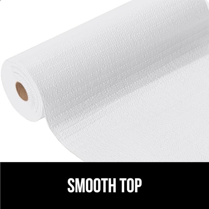 GORILLA GRIP Slip Resistant Drawer and Shelf Liner 2 Pack, Non Adhesive Water Resistant, Easy Clean and Trim, Smooth Surface Liners for Kitchen Cabinet, Shelves, Drawers, Pantry, 12 in x 20 FT, White