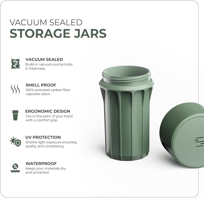 Staze Preserve Vacuum Sealed Storage Jars (148ml) | Herb Storage & Food Storage Container with Protection - (VISTA TRIO)