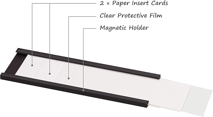 Realth C Channel Magnetic Label Holders 30 Pack 0.78" x 4" - Magnetic Name Plate for Shelving, Storage Bins, Classroom, Office, Library, Supermarket
