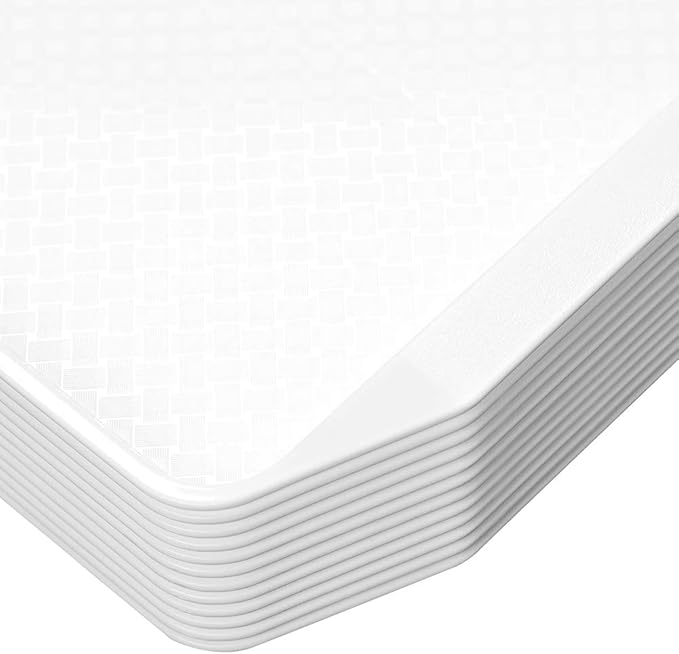 Aebeky 12-Piece White Plastic Fast Food Serving Trays,16.83 by 11.92-Inch