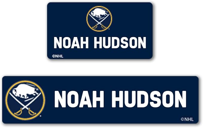 NHL Hockey Labels - Custom Peel and Stick, Waterproof Label - Great for Organization, Sports, School, Day Camp Labels - 155 Pack (Buffalo Sabres)