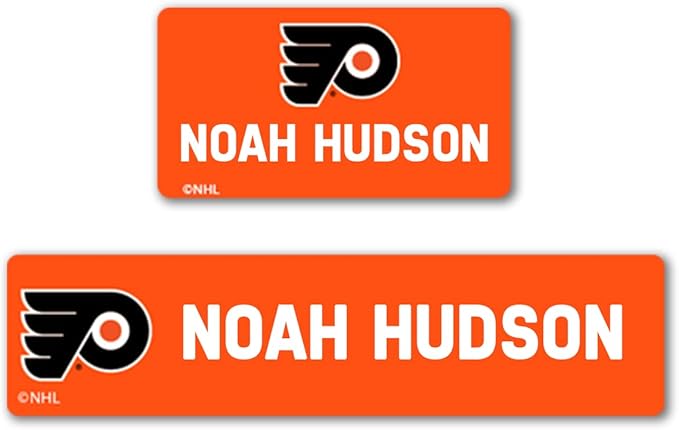 NHL Hockey Labels - Custom Peel and Stick, Waterproof Labels - Great for Organization, Sports, School, Day Camp Labels - 155 Pack (Philadelphia Flyers)