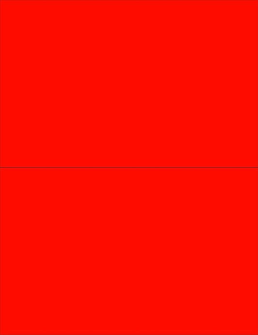 NextDayLabels - 8-1/2 x 11 Neon Color High Light Fluorescent Labels for Laser & Inkjet Printer (RED Fluorescent, 8-1/2" x 5-1/2" - 2 Per Page | 50 Labels)