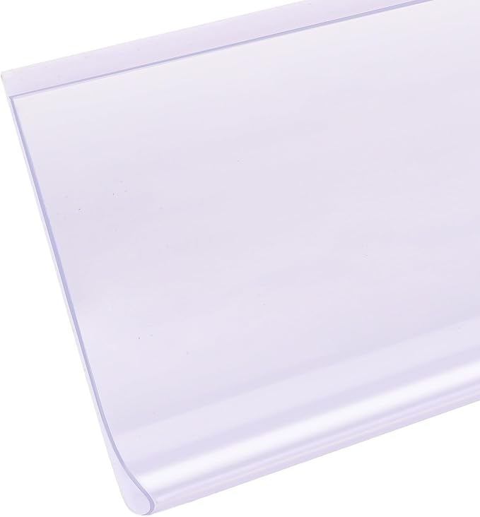 Shelf Label Strips, Pro Painter 50 Pack Self Adhesive 1.25”H Shelf Strip Price Tag Holder for Plastic, Metal and Wood Gondola Shelf, Clear Plastic Front/White Back Sign Holder for 48” Long Shelf