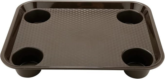 G.E.T. FT-20-BR BPA-Free Stackable Cafeteria / Fast Food Tray, 17" x 14", Brown (Set of 12)