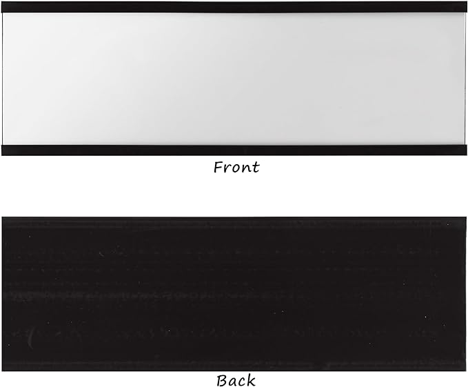 Realth C Channel Magnetic Strip 50 Pack, 2'' x 4'' Magnetic Label Holders with Paper Inserts and Clear Plastic Protectors, Magnet Labels for Metal Racks and Shelves