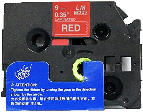 1/Pack LM Tapes - LMe425 Premium 3/8" White Print on Red Label Compatible with P-Touch TZe-425 Tape and Includes Tape Color/Size Guide. Replaces TZ-425 9mm 0.35 Laminated.