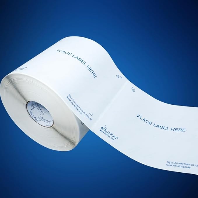 INTELLI-PLAC Label Holder for Containers, Totes, Bins (100, 8X10) Permanent Label Holder Makes It Easy to Apply-Remove-Replace Your Labels. Prevent Sticky Residue & Messy Overlapping of Labels