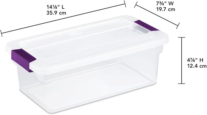 Sterilite 48-Pack ClearView Latch Box, Stackable Storage Organizer Bins for Home, 6 Quart