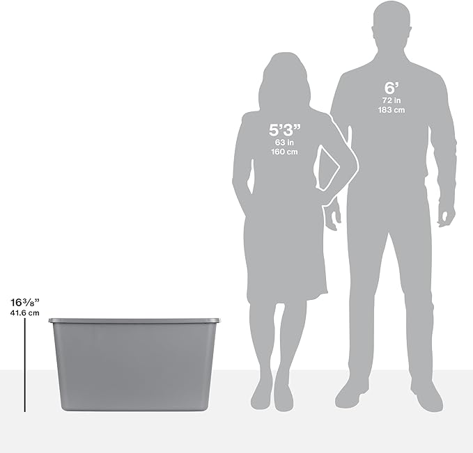 30-Gallon Storage Bins with Lids (2-Pack) – Heavy-Duty, Stackable Plastic Totes for Garage, Basement, Outdoor & Home Organization, Grey Weatherproof Containers